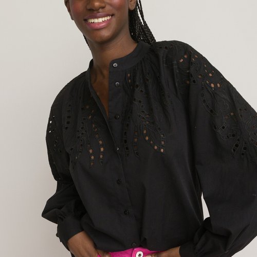 Black collared blouse best sale