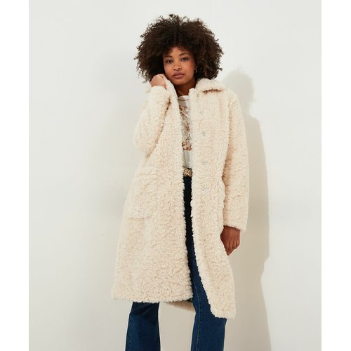 Mid length sherpa coat sales