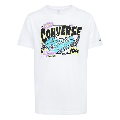 Logo print t shirt in cotton mix with short sleeves white Converse La Redoute