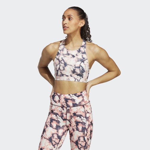 Brassiere de running maintien moyen coral fusion white Adidas Performance La Redoute