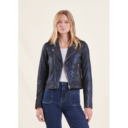 Blouson cuir bronze coupe biker La Fee Maraboutee La Redoute