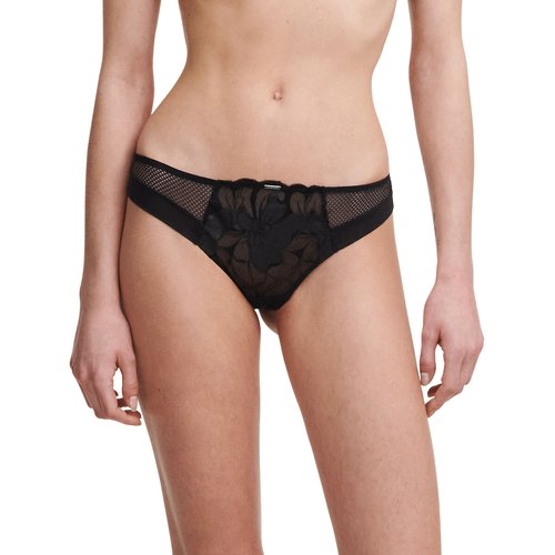 Tanga fleurs signature noir Chantelle La Redoute