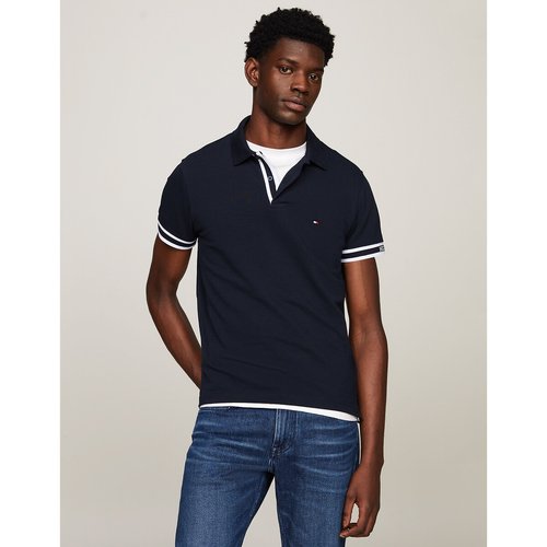 Cotton pique polo shirt in slim fit navy blue Tommy Hilfiger La Redoute