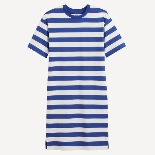 blue striped t shirt dress Blue Stripe 100% Cotton T-Shirt Dress - All Dresses