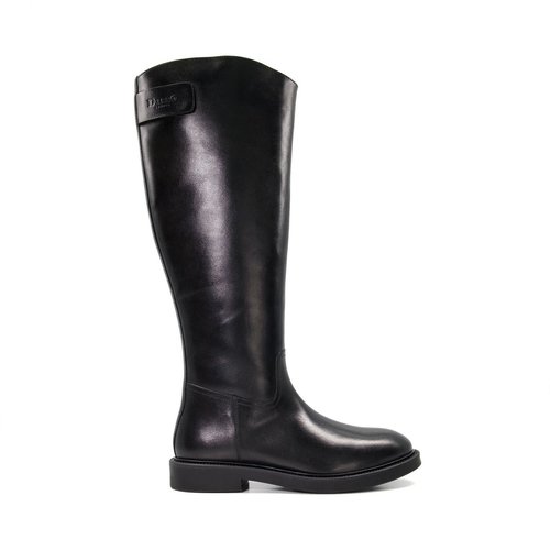 Bottes cavalieres en cuir tame noir cuir Dune London La Redoute