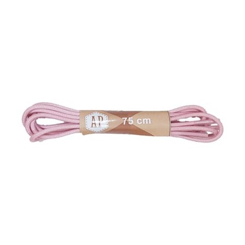 Paire De Lacet Cire Rond Rose Pale 75 Cm