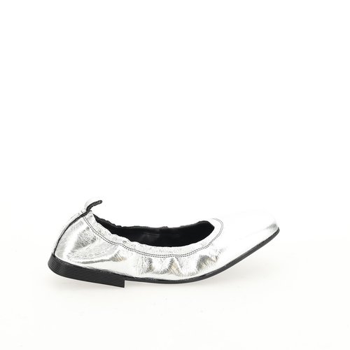 Ballerines cuir bout carre Mjus argent La Redoute