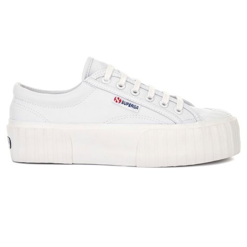 Baskets compensees en cuir 2631 stripe blanc Superga La Redoute