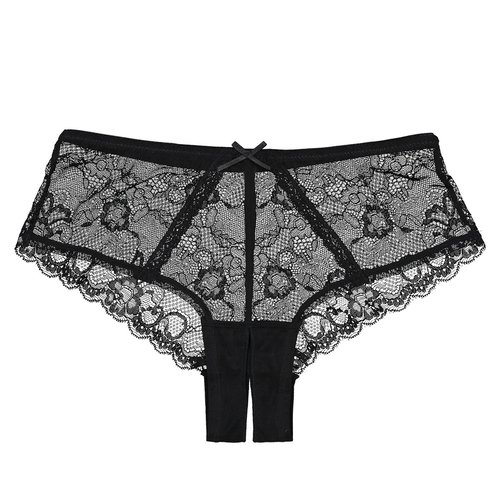 Shorty fendu en dentelle noir Suite Privee La Redoute