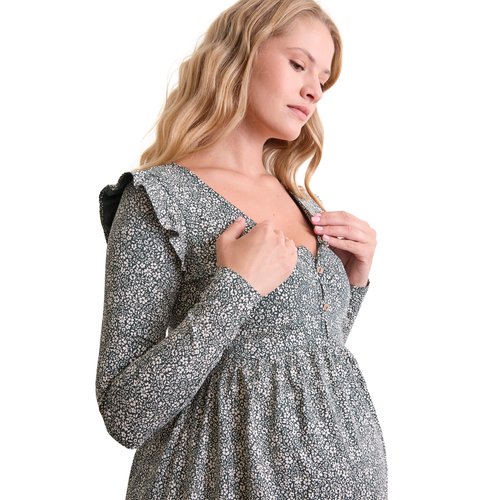 Robe courte en maille grossesse et allaitement vert sapin Vertbaudet La Redoute