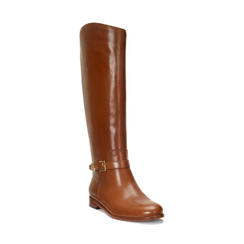 Brooke riding boots in smooth leather with flat heel Lauren Ralph Lauren La Redoute