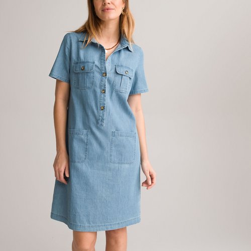 Short sleeve denim shirt dress new arrivals
