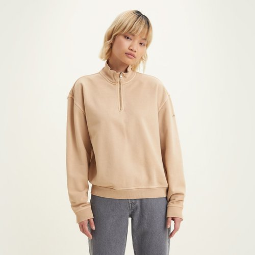 Sweat col montant zippe Levi s beige La Redoute