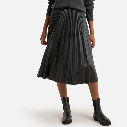 Jupe plissee mi longue flor noir Suncoo La Redoute