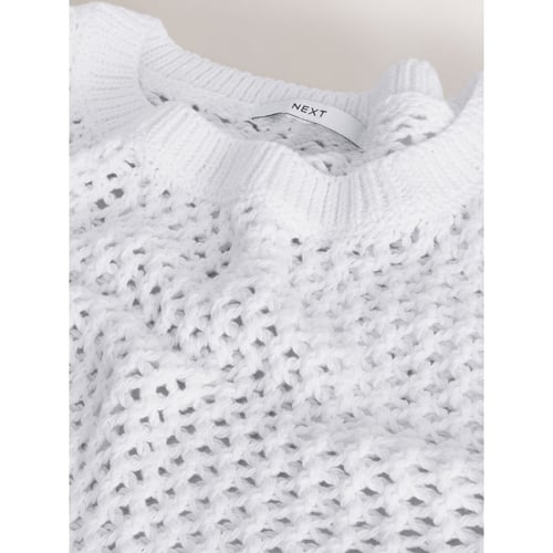 Pull épaule Froide NEXT - Taille 18 - Ocre, Maille Ouverte Crochet - Neuf Avec étiquette