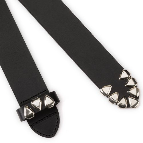Black leather tie belt store