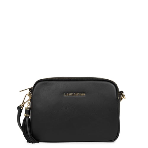Sac à Main Noir Lancaster Avec Bandoulière - Occasion Bon état - Taille Moyenne - Fermeture éclair