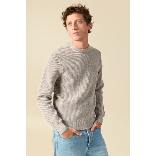 Pull En Mailles Femme Bonobo Taille S - Coton Gris, Col V, Occasion Très Bon état