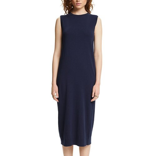 Lange mouwloze jurk marineblauw Esprit La Redoute