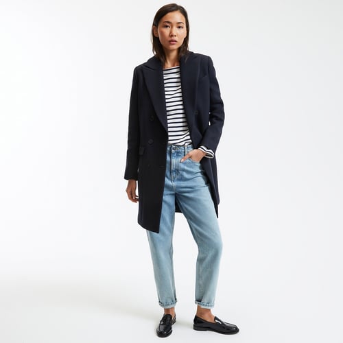 SOLS Women's Marine Long Sleeve Stripe T-Shirt - White/Navy, Button Closure, Machine Washable (XS)