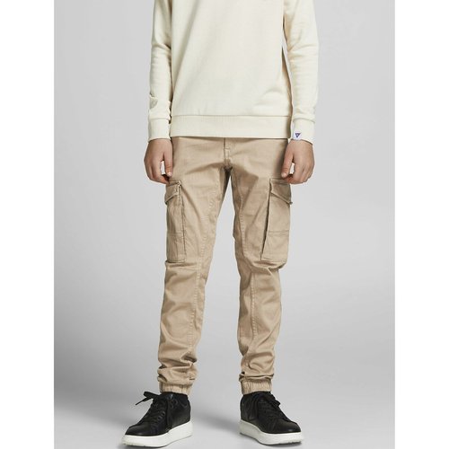 Organic cotton cargo trousers beige Jack Jones Junior La Redoute