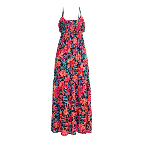 Robe longue fluide hot tropics. noir anthracite floral fiesta big Roxy La Redoute