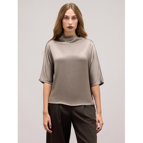 Blusa in fluido raso di viscosa dall effetto washed gris Oltre La Redoute