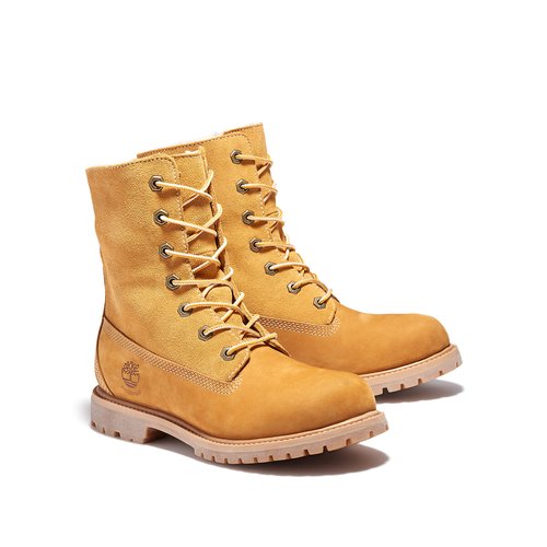 Authentics teddy ankle boots in leather with faux fur lining honey Timberland La Redoute