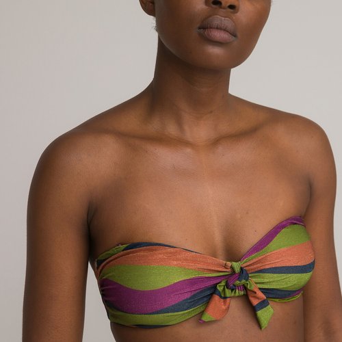 Haut de maillot de bain bandeau maille brillante imprime La Redoute Collections La Redoute