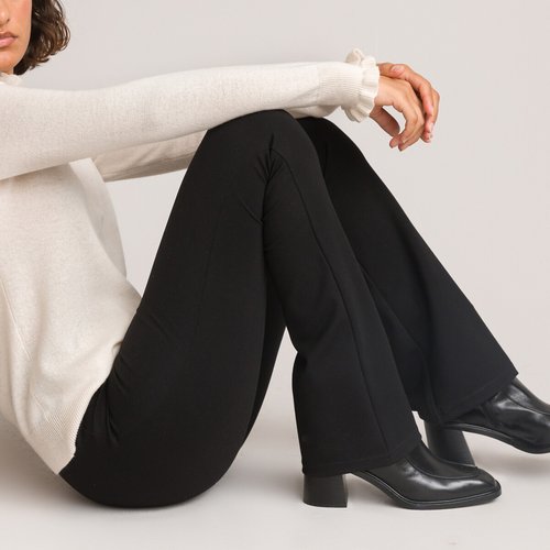 Pantalon flare punto milano negro La Redoute Collections La Redoute