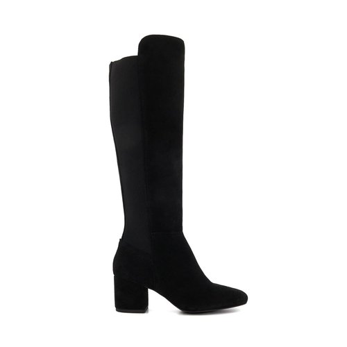 Bottes daim noir talon carré outlet