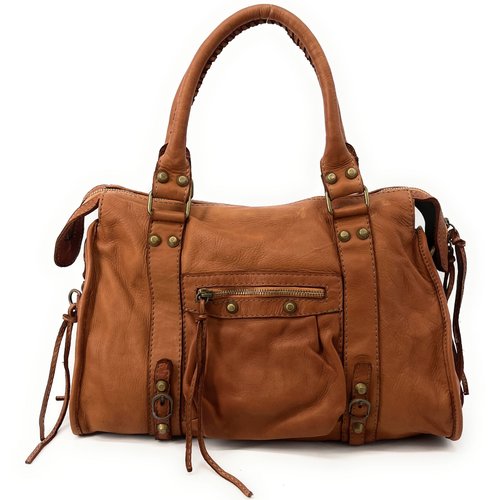 Sac à main porté épaule en cuir vintage STORM ROCK
