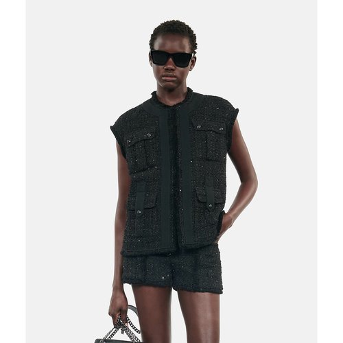 Tweed gilet black The Kooples La Redoute