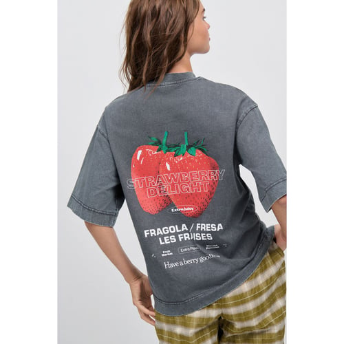 T-shirt Homme Finisterre Gris à Pois Manches Courtes Taille M - Parfait état