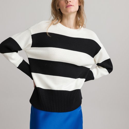 Striped cotton sweater shop