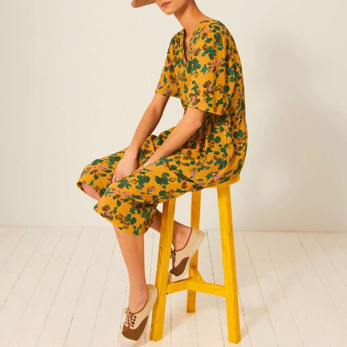 Robe longueur midi en lin jada wild print Bensimon La Redoute