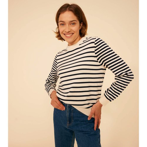 Pull mariniere Petit Bateau blanc marine La Redoute