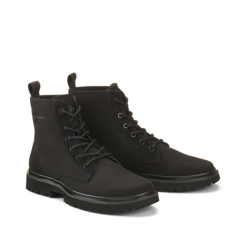 Canvas ankle boots with laces black Calvin Klein Jeans La Redoute