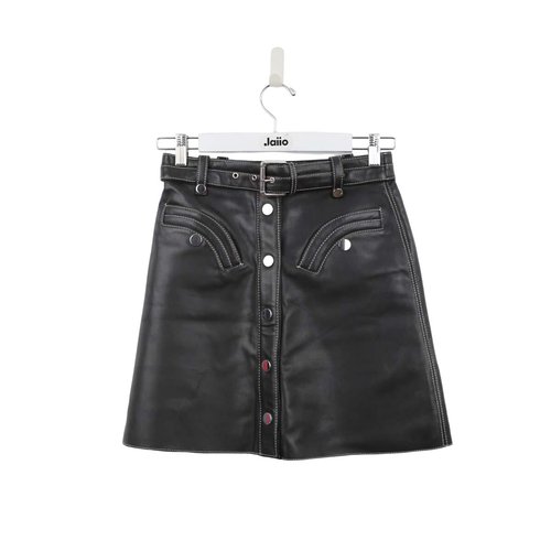 Mini jupe en cuir tres bon etat noir Maje La Redoute