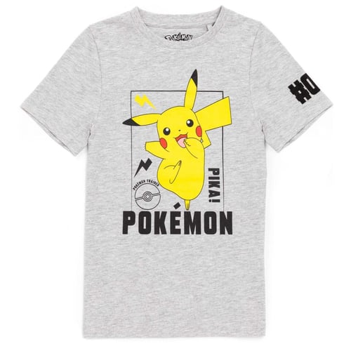 T-shirt Pokémon Garçon 'Prêt Pour La Bataille' - 100% Coton Manches Courtes Avec Pikachu Et Lucario