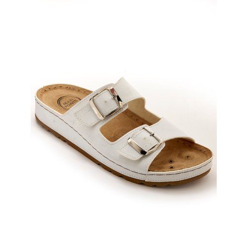 Pediconfort Mule Da Donna In Pelle Ultra Leggere Con Chiusura A Strappo – Extra Large, Comode