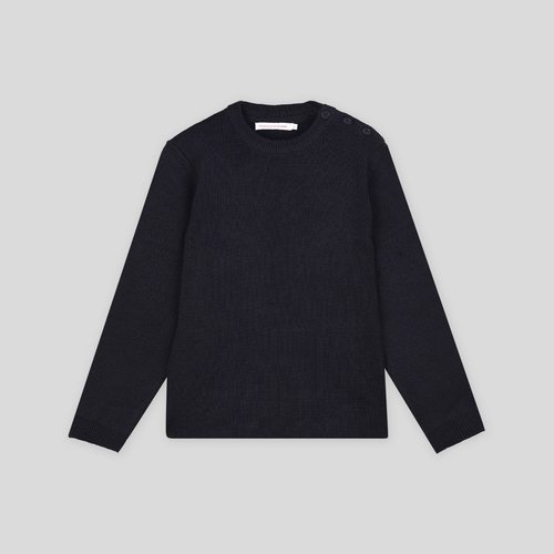 Cardigan gris à col rond et boutons