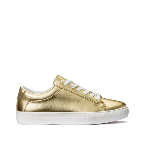 Metallic trainers gold coloured La Redoute Collections Plus La Redoute