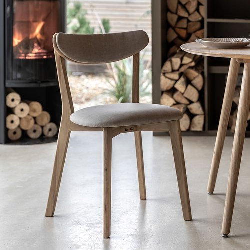Hale natural oak upholstered dining chairs set of 2 natural So home La Redoute