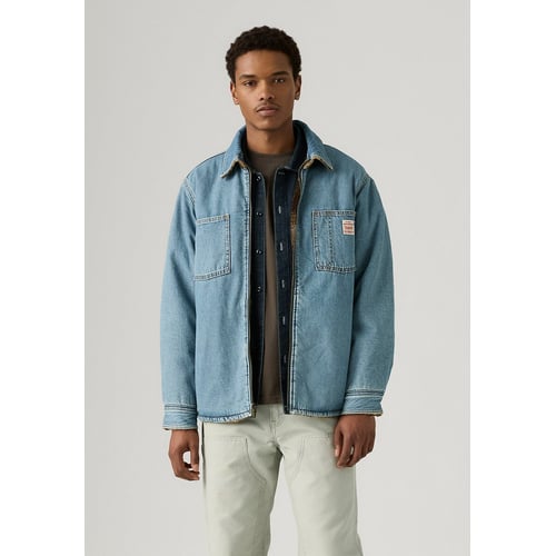 Reversible jeans and sherpa jacket, blue, Levi's | La Redoute