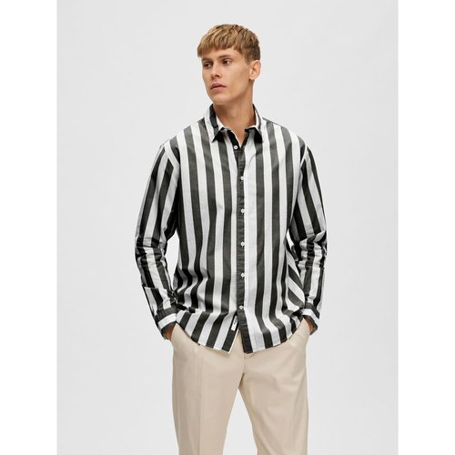 Chemise raye noir black Selected Homme La Redoute