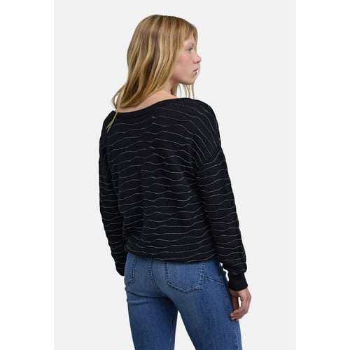 Pull Rayé IKKS Noir Et Blanc - Taille L En Coton - Occasion Très Bon état
