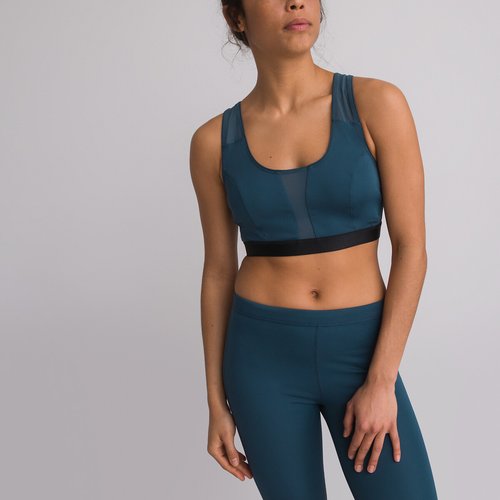 Brassiere de sport en microfibre bleu outremer La Redoute Collections La Redoute