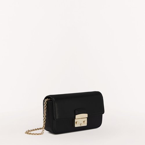 Metropolis leather mini crossbody bag black Furla La Redoute