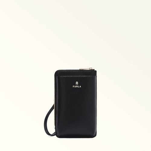 Pochette de telephone a bandouliere en cuir furla Furla noir La Redoute